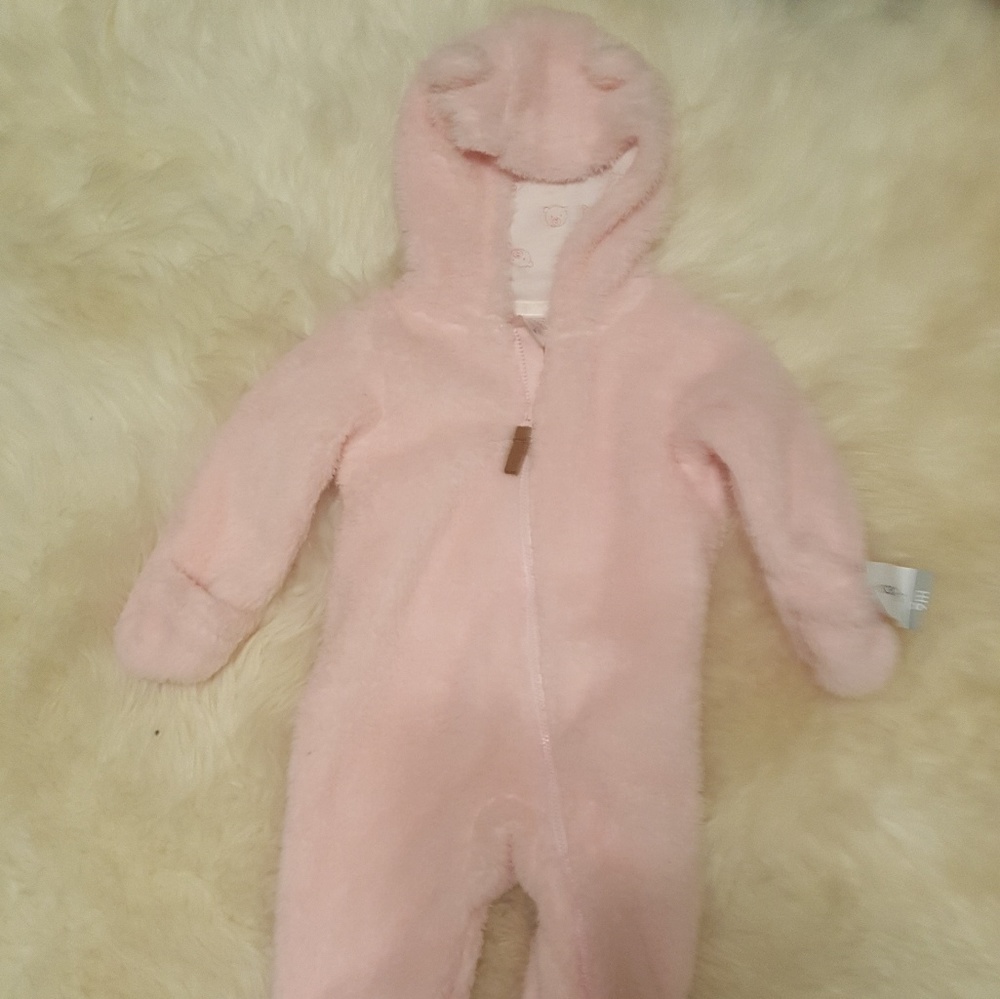New pink Carter's warm one piece, size 9 months